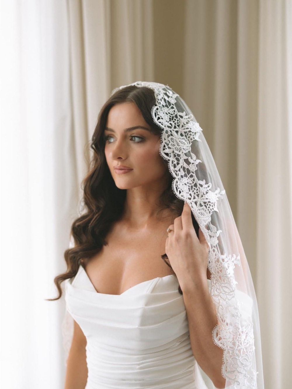 Cathedral Wedding Veil Lace Bridal Mantilla